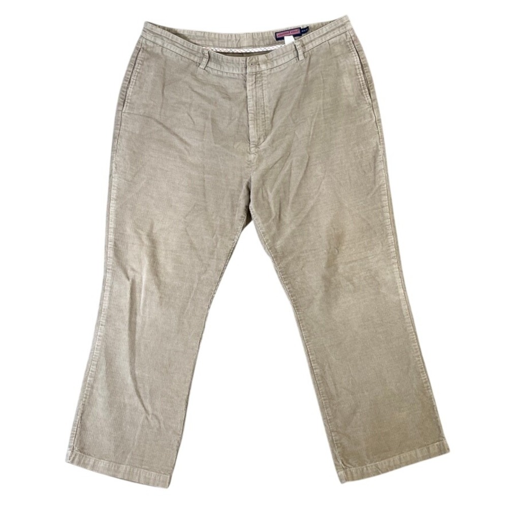 Vineyard Vines Mens 42x30 Corduroy Pants Tan Beige Cotton Straight Leg Cords